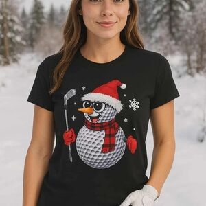 Black Snowman Golf T-Shirt